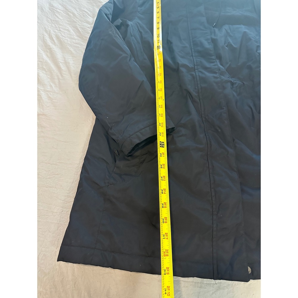 LL Bean 271139 Winter Warmer Coat Womens‎ Medium Black Hooded Jacket Fleece - Picture 10 of 11